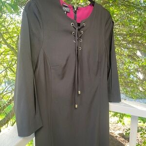 Jones New York Black Dress with Pink Accent